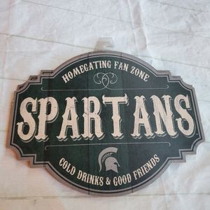 MICHIGAN STATE SPARTAN PLAQUE GREEN/WHITE